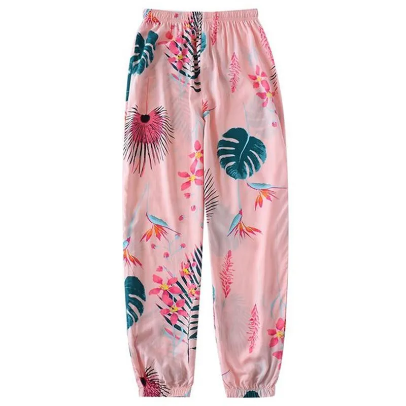 Summer SleepPants Casual Sleepwear For Women Pyjama Women's Cartoon Print 100% Cotton 2022 Fashion Sweet Flower Long Pant