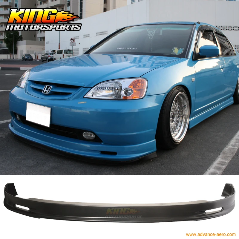 

Fit For 01-03 Honda Civic 2Dr 4Dr MUGEN STYLE Front Bumper Lip Spoiler Bodykits PP Global Free Shipping Worldwide