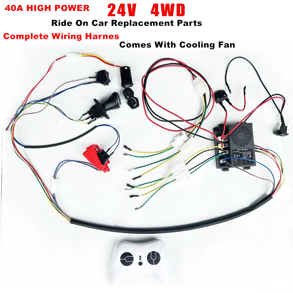 12V 24V 40A High Power Kid's Ride on Electric Car Wiring Harness Switch RC Controller Complete Set of Replacement Parts DIY images - 6