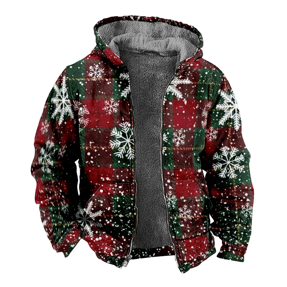 Мужские зимние куртки пальто снежинка повседневная хлопковая одежда с узором