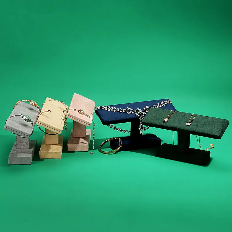 2022 New Design Velvet Watch Bracelet Display T-bar Necklace Organizer Jewelry Show Props jewelry Viewing Pallet