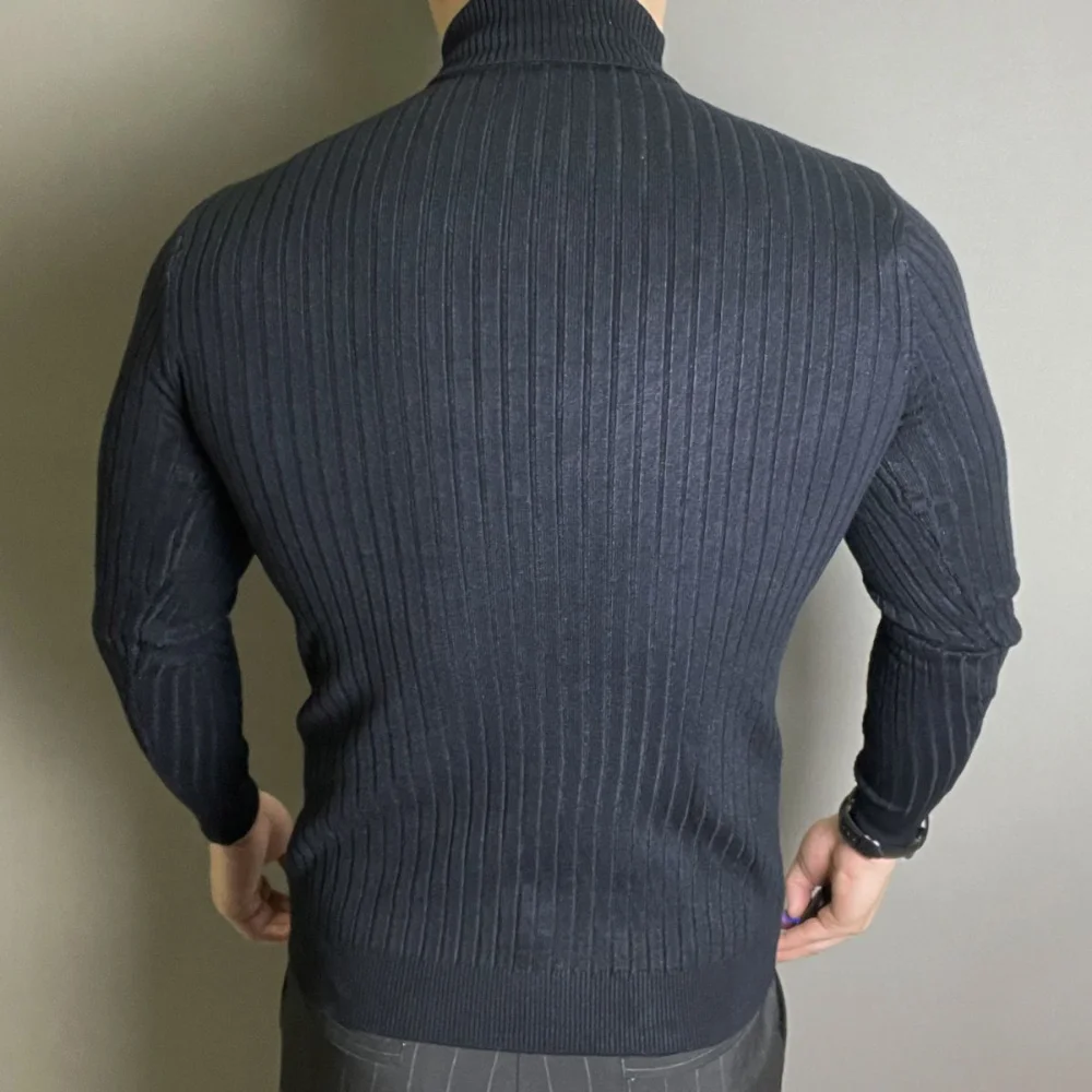 New Winte Men's Rollneck Knitted Keep Men Jumper Knit Woolen Turtleneck Warm Sweater Casual Pulloverr Coats Knit Sweater