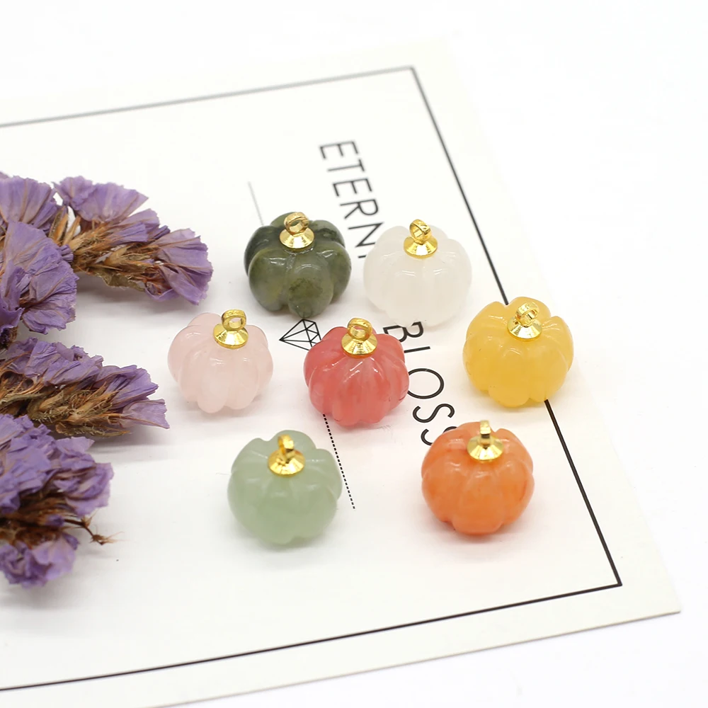 

2pcs Natural Stone Agates Crystal Rose Quartzs White Jades Pendant for Women Necklace Earring Jewelry Making DIY Size 13x13mm