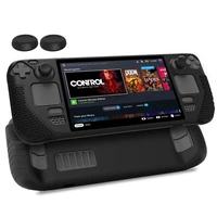 game console silicone protective cover with button caps compatible for steam deck protective case shell