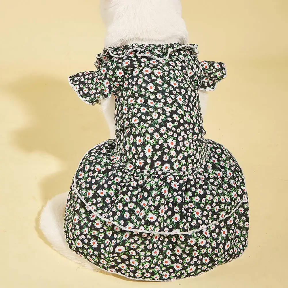 

Платье для щенка, высокое качество, легкое, весенне-летнее платье на бретельках с цветочным принтом для вечеривечерние, платье для домашнег...