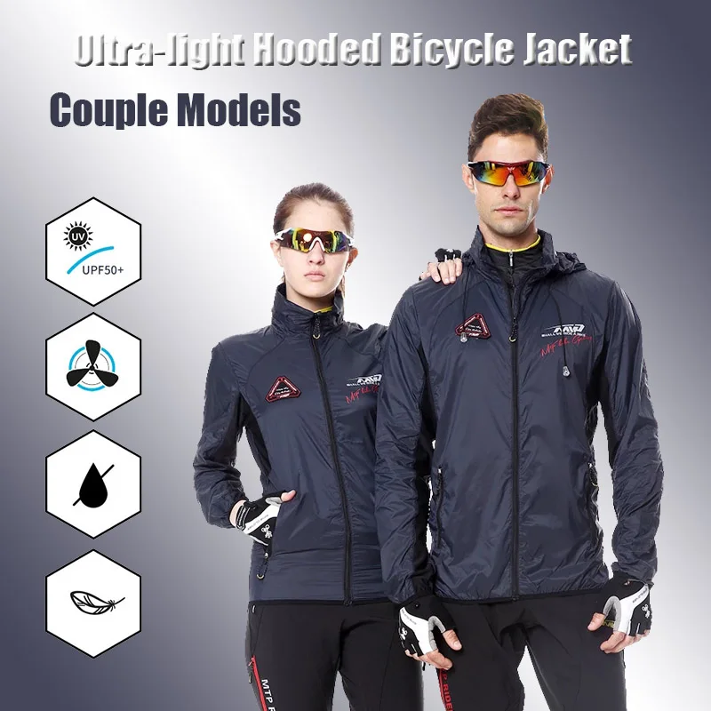 

Spring Summe Cycling Jacket Men Woman Couple Coat Breathable Windproof Quick Dry MTB Bicycle Long Sleeve Hooded Bike Jersey