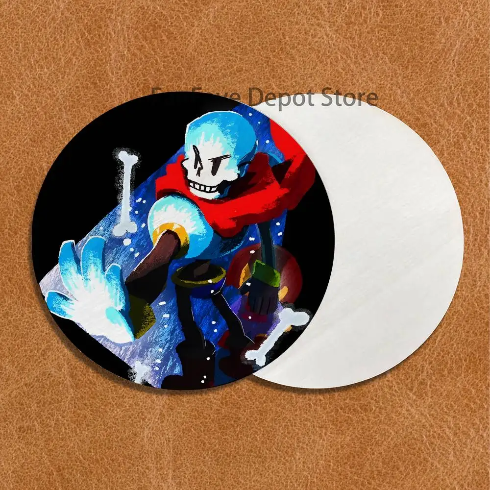 Фото Деревянный поднос для напитков U-Undertale Papyrus Coaster, подходит для ресторанов и кофеен, легко моется и чистится. №4