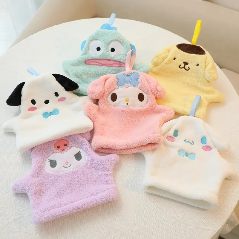 

Sanrio My Melody Kuromi Cinnamoroll PomPomPurin Bath Towel Gloves Foaming Net Double-sided Bath Towel Household Bathroom Supplie
