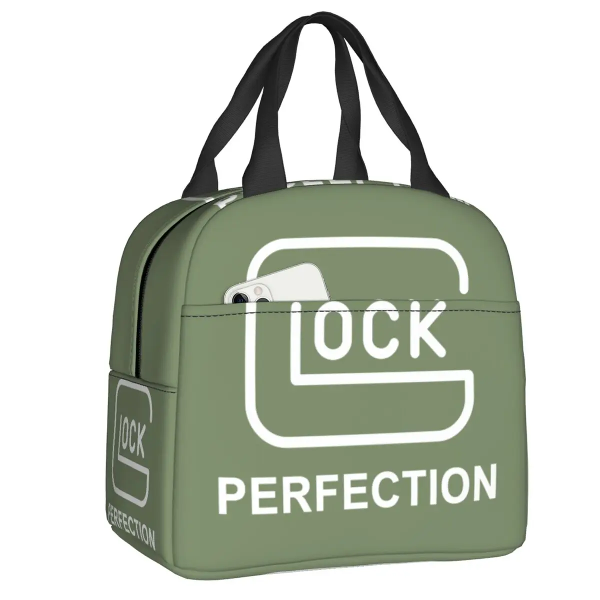 

Custom Tactical Glock Shooting Sports Lunch Bag Warm Cooler Insulated Lunch Box for Women Work School Food Picnic Tote Bags