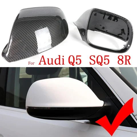 Audi Q5 SQ5 8R Q7 4L Из Углеродного Волокна, Глянцевый Черный, Крышка Зеркала Заднего Вида