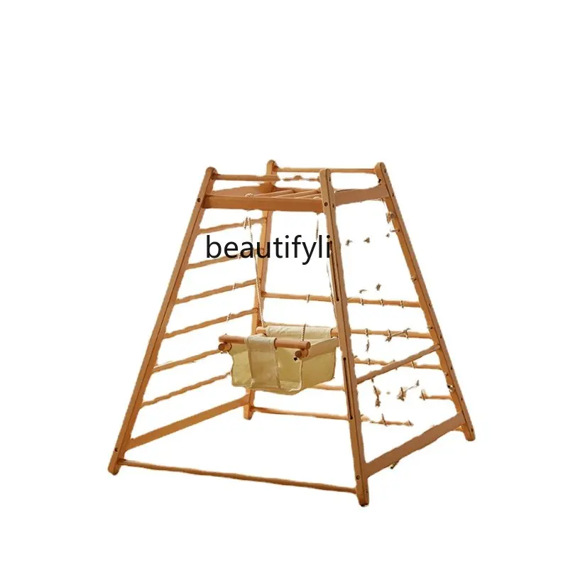 

Cqy Mini Small Solid Wood Indoor Home Slide and Swing Combination Sensory Training