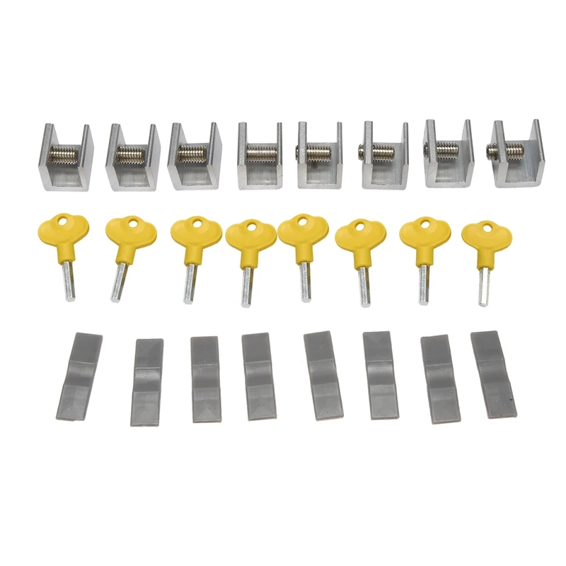 

8 Pack Adjustable Sliding Window Locks Stop Door Frame Security Locks
