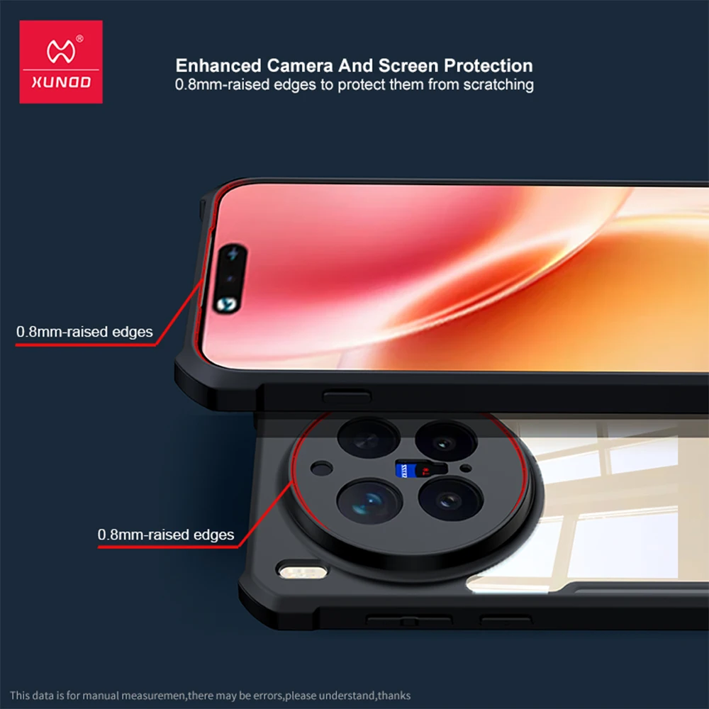 Фото Чехол XUNDD для VIVO X300 Pro, чехол для VIVO X200, подушка безопасности, противоударная защита камеры, прозрачная крышка с перемешивкой, защита от пальцев №3