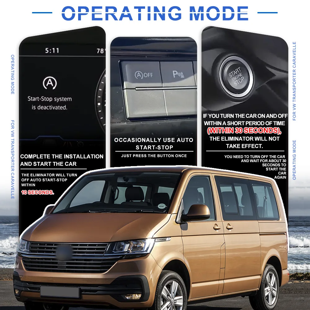 Жгут проводов для автомобильного запуска/остановки 2019-2022 2023 2024 VW Transporter Caravelle Multivan