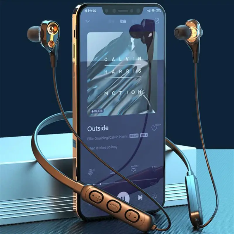 

Wireless Bluetooth-compatible Headset Hanging Neck Sports Earphone Stereo Game Music Headphone With Microphone