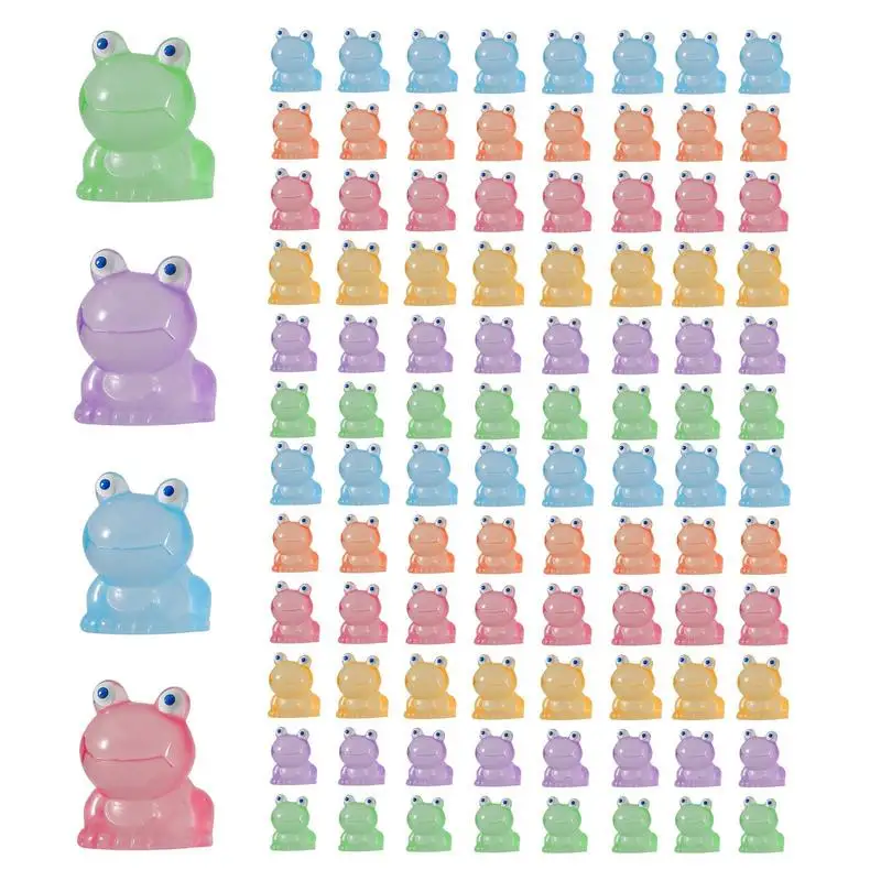 

30pcs Luminous Mini Frogs Garden Decorations Miniature Dollhouse Resin Ornaments For Patio Yard Lawn Christmas Party Decorations