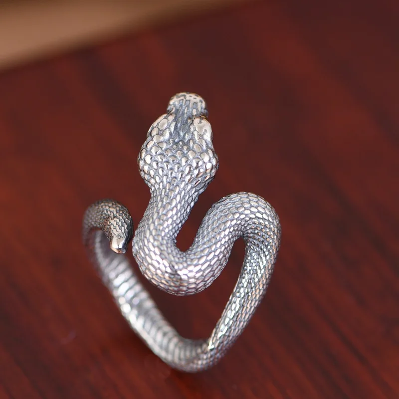 Мужское Винтажное кольцо в виде змеи BOICAI Серебро S925 пробы стиле хип-хоп