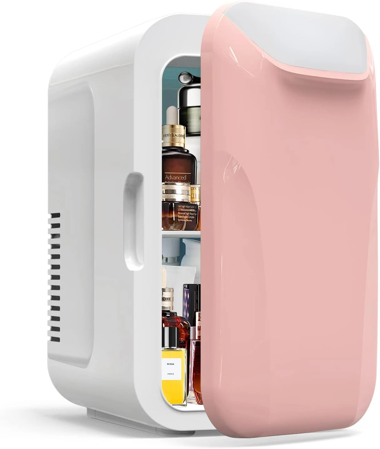 

Fridge,6 Liter/8 Can AC/DC Small Refrigerator,Portable Thermometric Cooler and Warmer Freezer Skincare fridge for Foods,Beverage