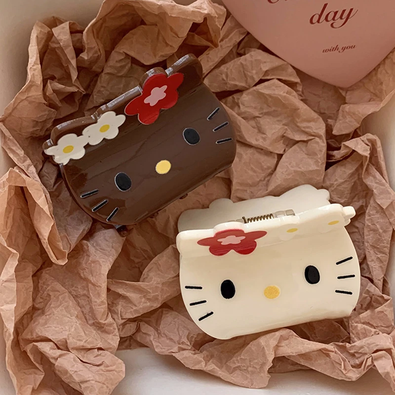 Милые заколки для волос Hello Kitty Sanrio женщин заколка девочек акриловая акулы в