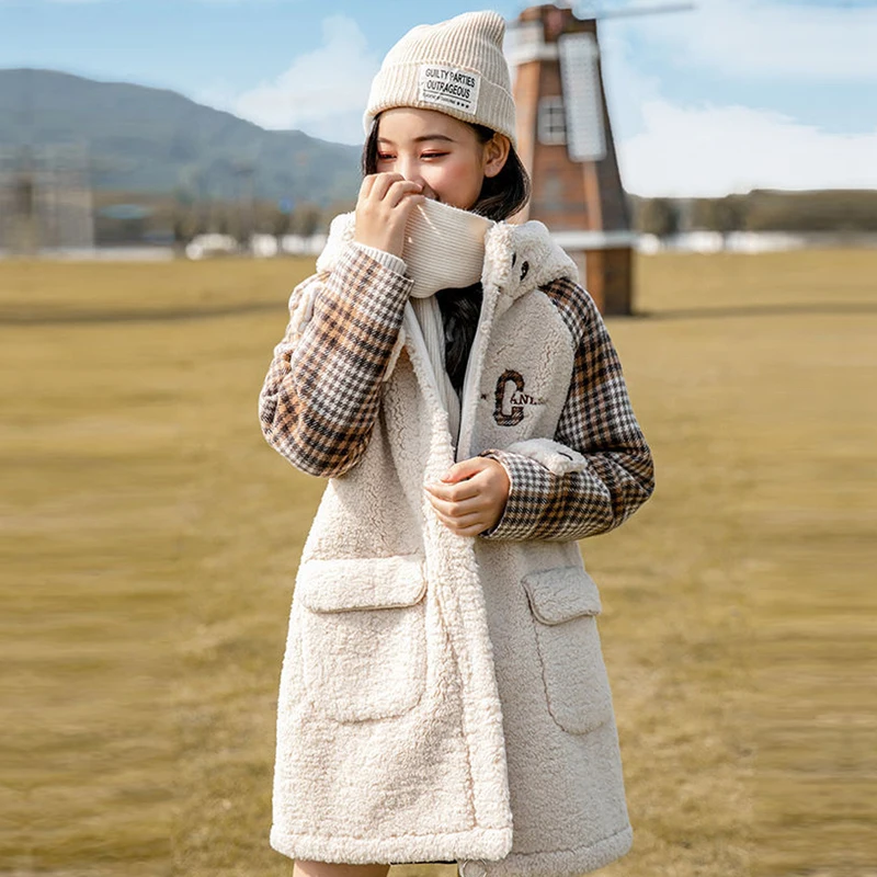 Winter Warm Fur Long Coats Women Loose Casual Elegant Wool Coats Solid Lady Jacket Korea Fashion Long Sleeves Over Wear New 2022