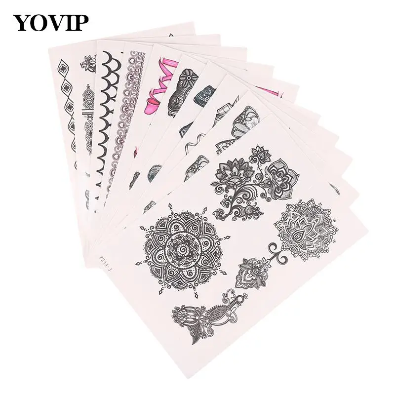 

1 Sheet Waterproof Temporary Tattoo Sticker Bowknot Sexy Lace Butterfly Flower Arm Leg Body Art Flash Tattoo Fake Tattoo