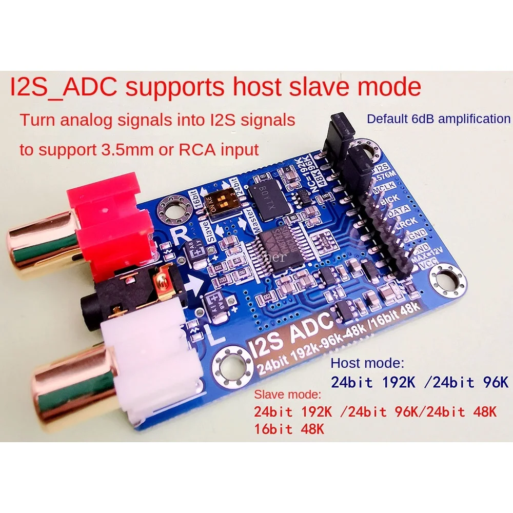 Nvarcher HIFI I2S ADC Moudle модуль карты захвата мастер-ведомый режим макетная плата 24 бит 192K
