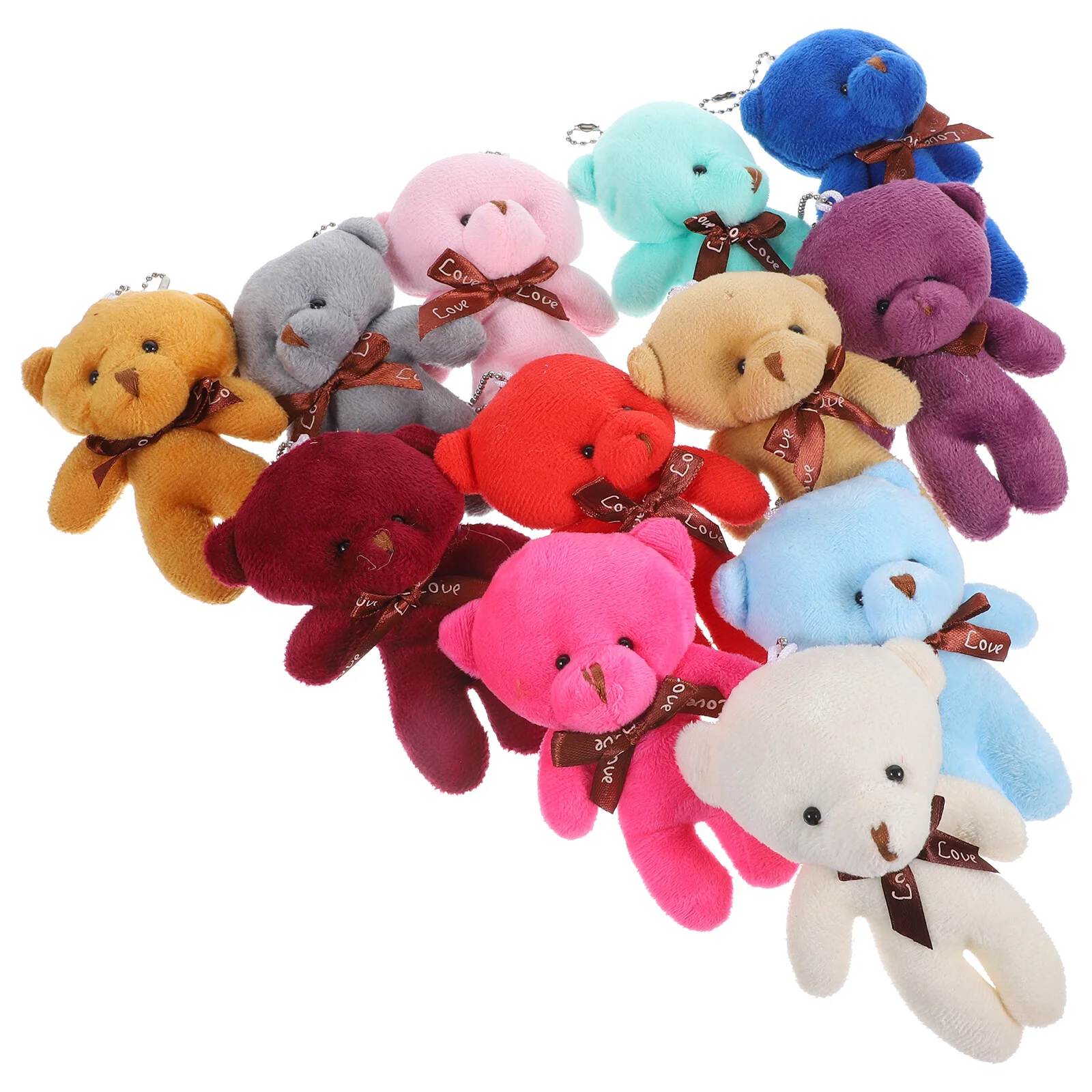 

Plush Bear Keychain Tiny Stuffed Animal Figurines Mini Craft DIY Accessories Bears Toys