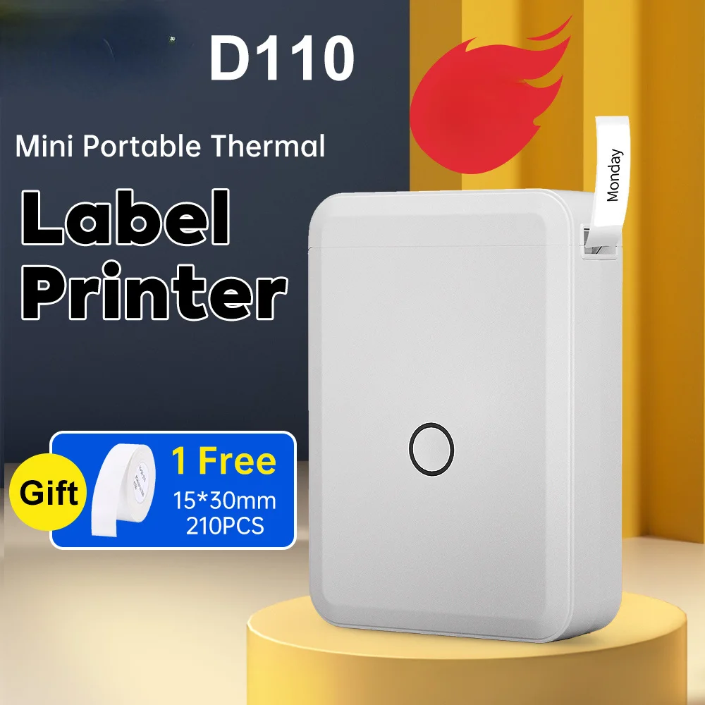 

D110 Label Maker Mini Portable Thermal Label Printer Paper Roll Hangul Bluetooth Label Printer Sticker Pocket Printer Hot Sale