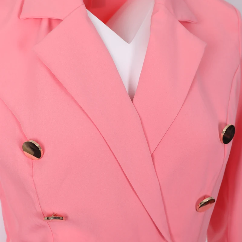 2021 Women Blazer Dress Office Business Elegant Suit Spring Autumn Solid Colors Double Breasted Blazer Dresses Suit High Quality