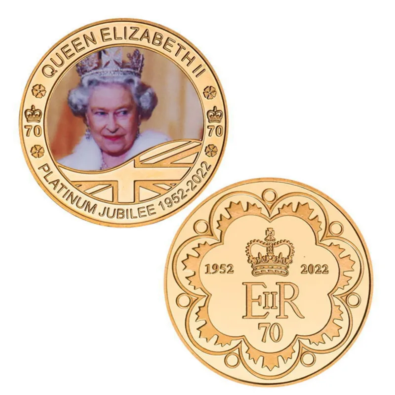 

1926-2022 Queen Elizabeth II Jubilee Coin Majesty Collectible Coinning One Dollar Gold Prince Philip Plated Souvenirs