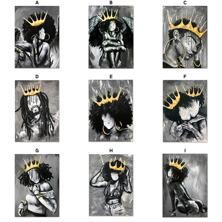 

DIY Fashion Queen Black Girl And King Black Boy Diamond Painting Mosaic Drill Diamond Painting Home Wall Hanging Art Decor Gift