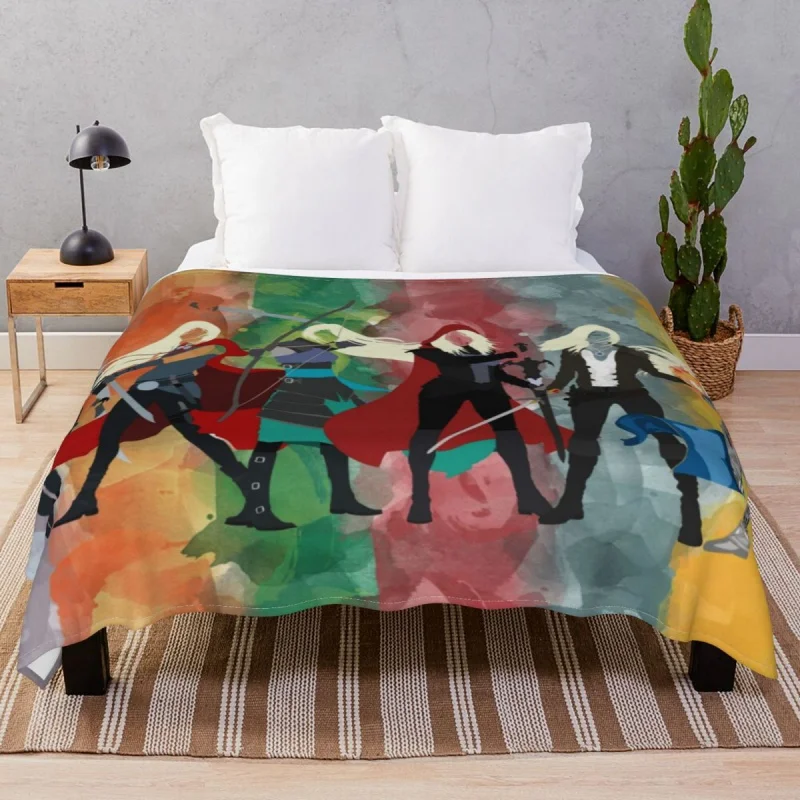 

Throne Of Glass Series Watercolor Blankets Flannel Autumn/Winter Multi-fuion Thi Throw Blanket for Bedding Home Cinema