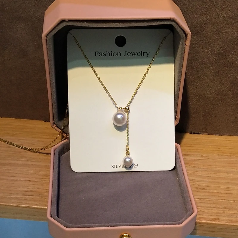 Ожерелье из стерлингового серебра 925 пробы для купания не выцветающая жемчужная