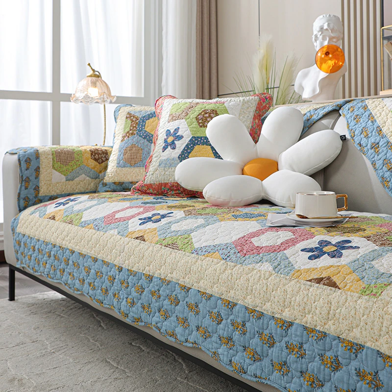 

Разноцветная подушка для дивана в деревенском стиле, удобное мягкое нескользящее полотенце для дивана, универсальное пылезащитное изысканное украшение для гостиной