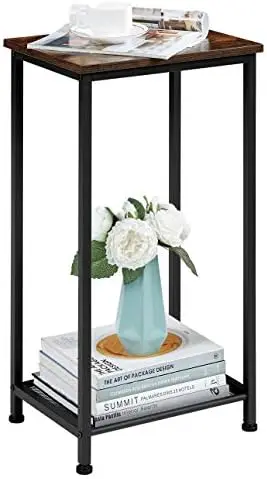 

Tall Side Table - 28.75" H Telephone Table High End Table w/Storage Shelf for Corner Living Room Bedroom Entryway and Office Sma