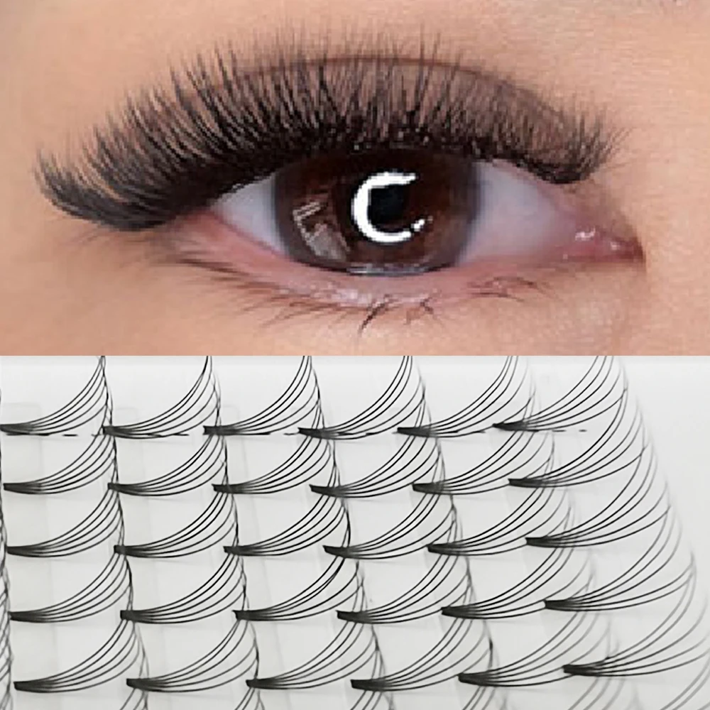 

3D 4D 5D 6D Short Stem Natural Individual Lashes 12 Rows Rootless Russian Strip Lashes Professional Wholesale Fake Eyelashes