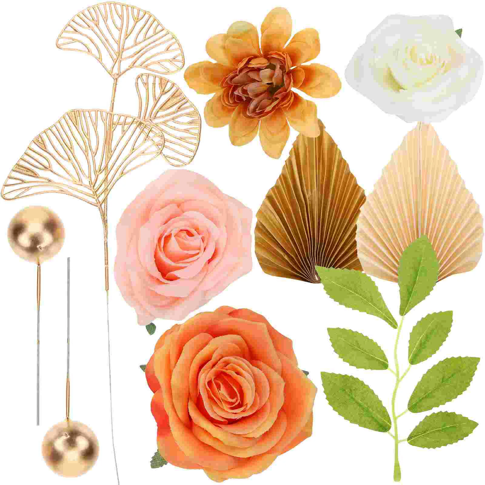 

Boho Wedding Decorations Cake Birthday Women Paper Cup 37x16cm Gold Flower Golden Bride