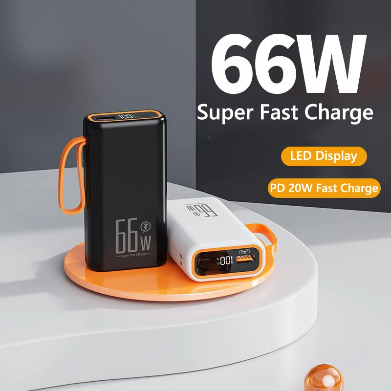 

Power Bank 30000mAh 66W Fast Charging Powerbank PD 20W External Battery Pack for iPhone 14 13pro Huawei Xiaomi Samsung Powerbank