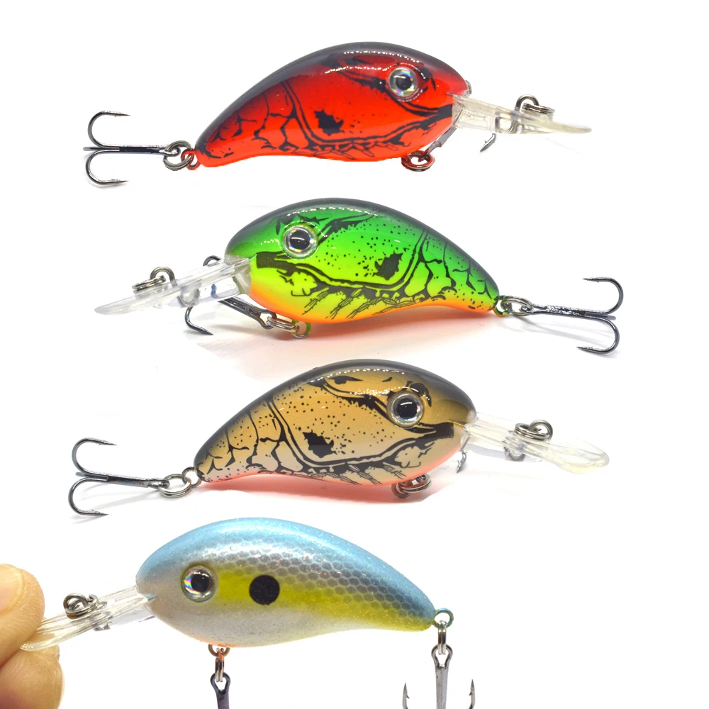 

43mm 5.3g Crappie Crankbaits Shallow Diving Square Bill Crankbaits Artificial Hard Bait for Bass Fishing Wobbler Minnow Lures