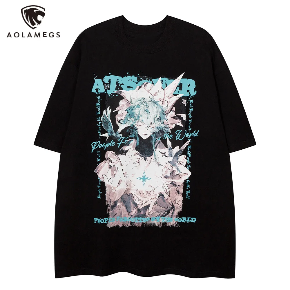 

Harajuku уличная футболка с графическим принтом для мужчин, хит, цветные буквы, круглый вырез, короткий рукав, топы, летняя мода, парная футболка