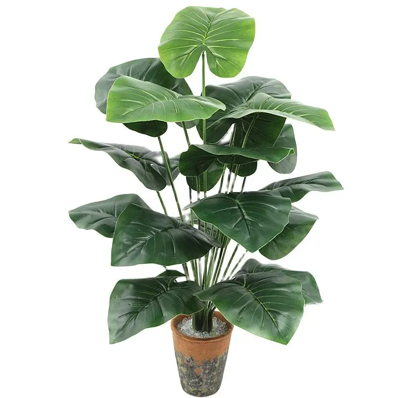 

70CM Large Artificial Palm Tree Tall Fake Plants Tropical Monstera Branch Green Plastic Leaves For Home Garden Outdoor Decor