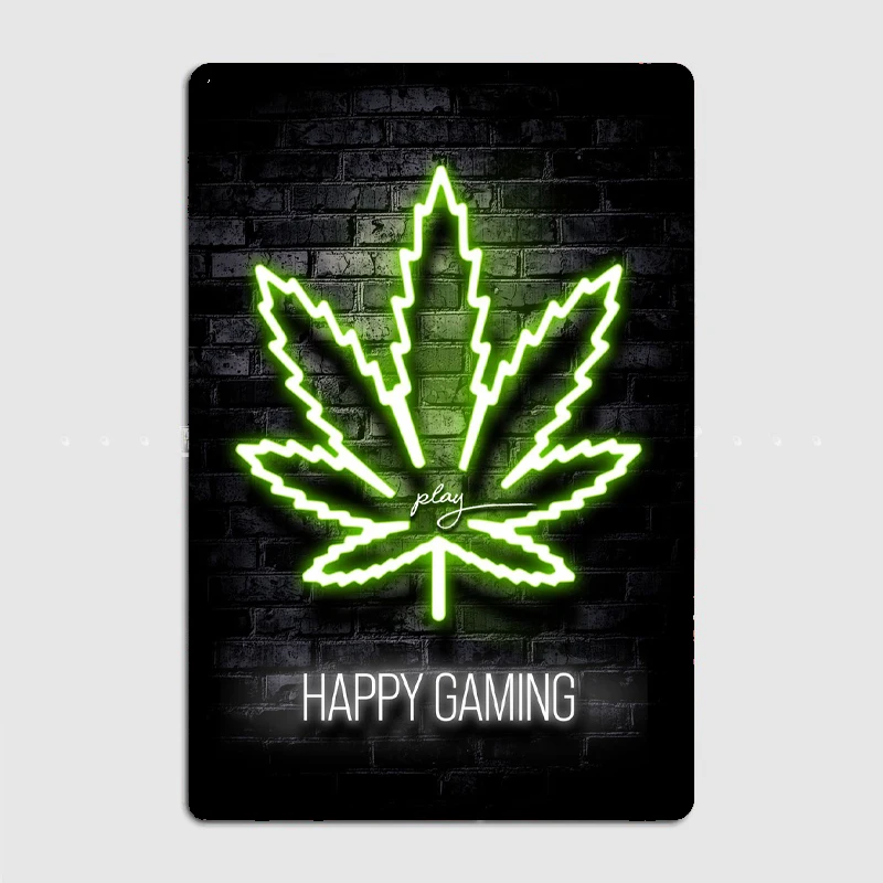 

Weed Gaming Quote Quotes Metal Plaque Poster Cinema Garage Bar Room Mural Painting Tin Sign Vintage Sheet Home Decoration