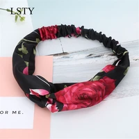 4pcsset female headband turban elastic hair accessories wrap headband hair band for women girls floral headwear gift