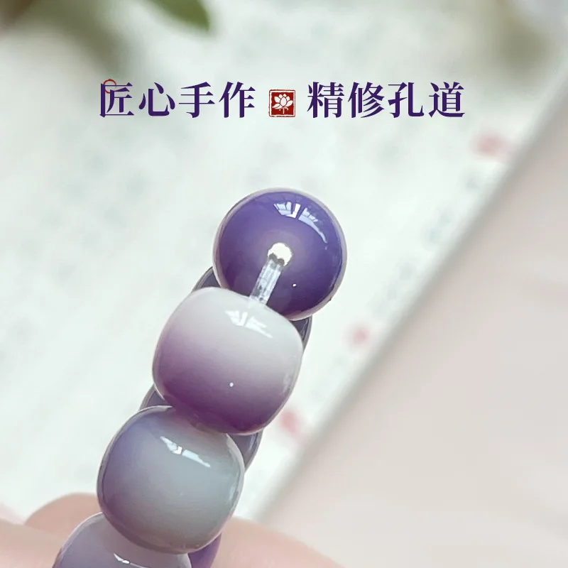 Браслет в стиле Бодхи 108 с фиолетовыми плавающими цветами мужской и женский