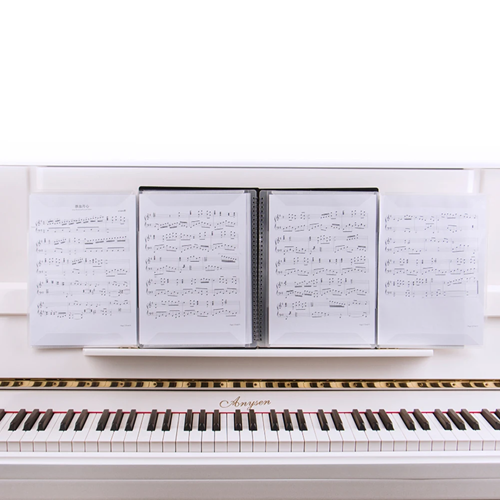 A4 Size Music Score Paper Sheet Note Folder 20 Pages File Music Book Clip Practice Piano Paper Sheets Document Storage Organizer