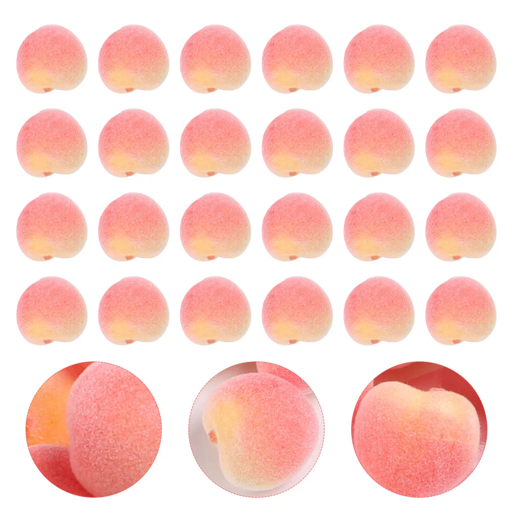 

30pcs Realistic Peach Decors Fake Fruits Desktop Fake Peaches Simulated Peaches