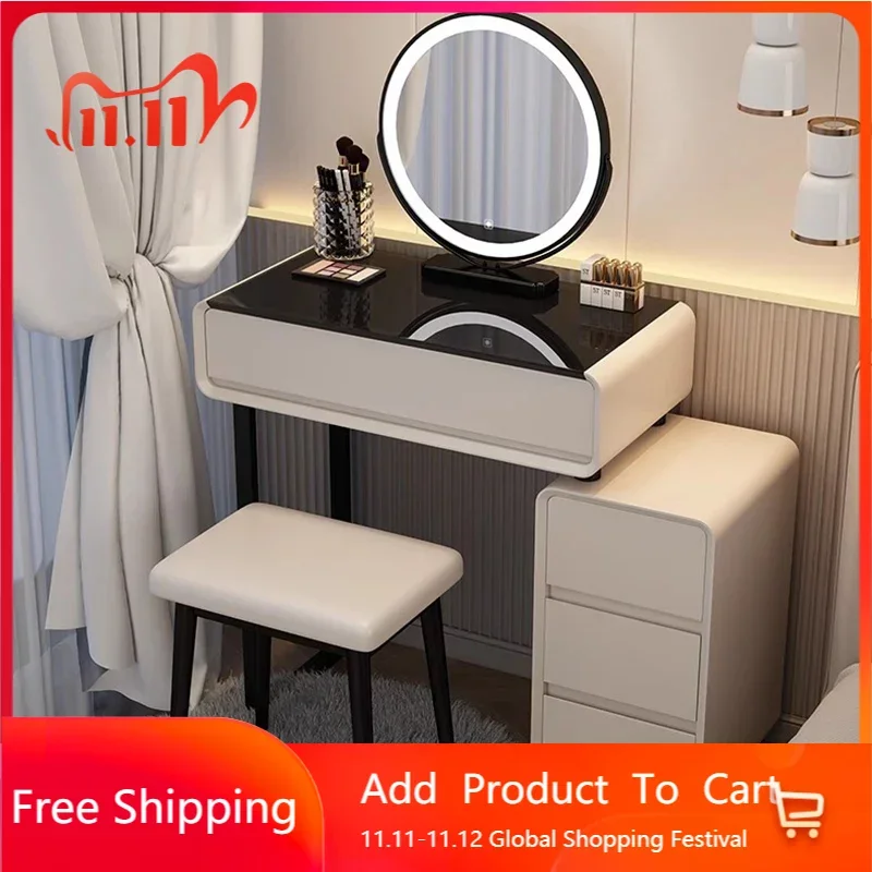 

Led Mirror Minimalist Makeup Table Chair Makeup Luxury Modern Vanity Tables Drawer Organizer Tavolo Trucco Furniture LJ50DT