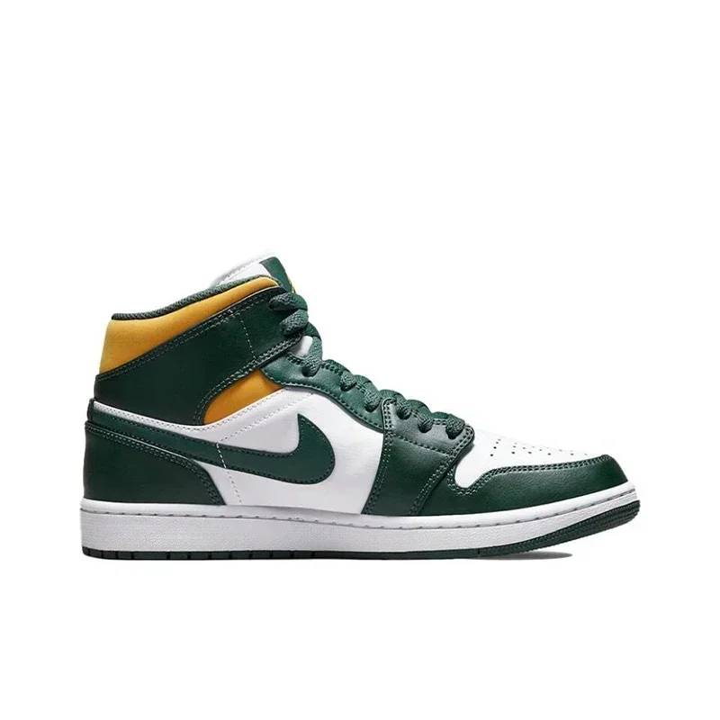 Оригинальные баскетбольные кроссовки Air Jordan 1 Mid Seattle Supersonics с высоким берцем в