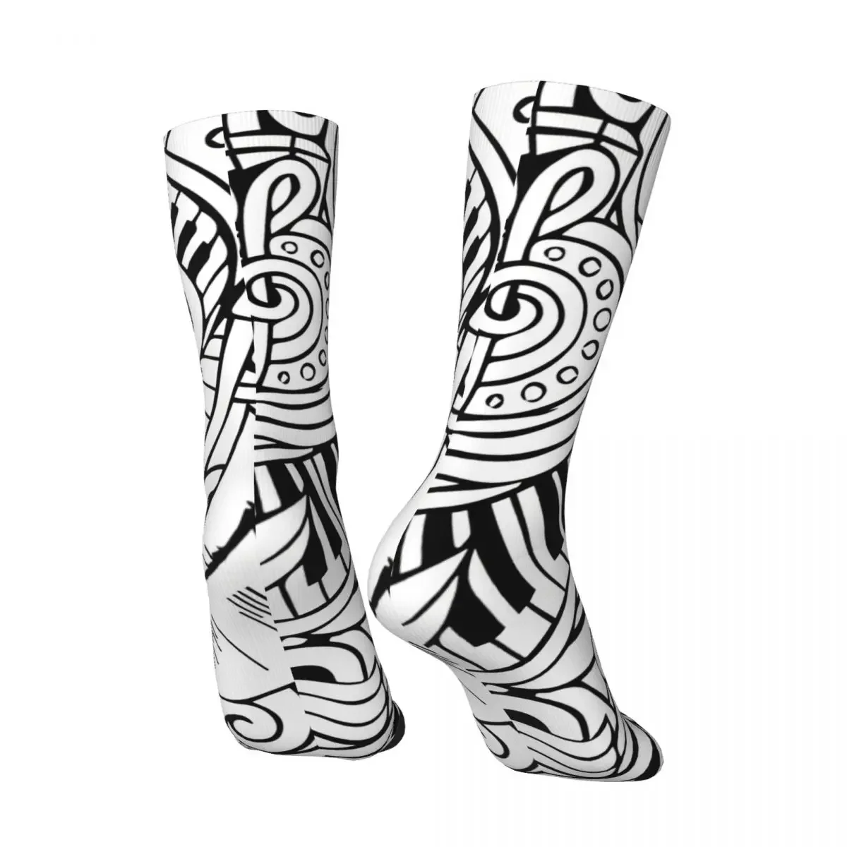 Забавные сумасшедшие носки для мужчин музыкальные Носки с рисунком каракули в