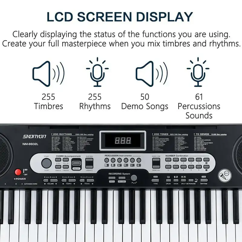 

Keys Keyboard Piano Set with Lighted Keys, Portable Electronic Piano Keyboard for Beginners